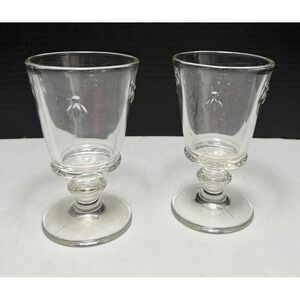 La Rochere Bee Wine Glasses Set of 2 Clear French Pressed Glass 5.5in